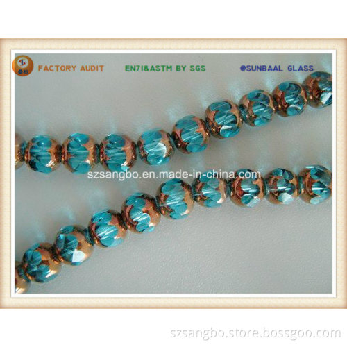 Faceted Plating Glass Bead (S087)